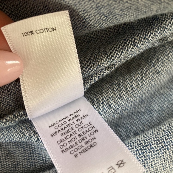 Unsubscribed Denim Pintuck Detailed Cotton Blouse Top NWT - Picture 8 of 10